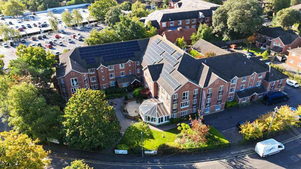 Fairlawn residential care home in Ferndown, Dorset Aerial view